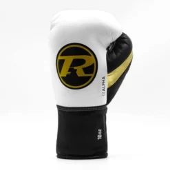 Ringside Pro Contest Alpha Boxing Gloves -Boxing Equipment Store alpha fight glove white black gold 1