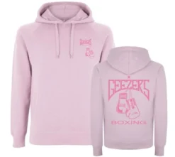Geezers Hoodie Gloves Back Logo -Boxing Equipment Store back logo pink pink