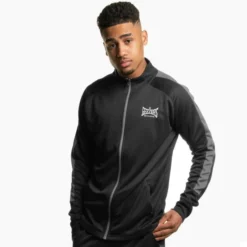 Geezers Poly Tracksuit Top 12 Geezers Poly Tracksuit Top -Boxing Equipment Store g2901 black grey 1