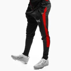 Geezers Poly Tracksuit Pants -Boxing Equipment Store g2902 black red 1