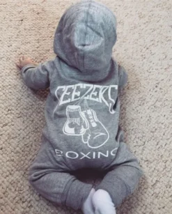 Geezers Back Logo Baby Coverall - Grey -Boxing Equipment Store geezers cover 9