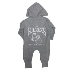 Geezers Back Logo Baby Coverall - Grey -Boxing Equipment Store geezers coverall grey back