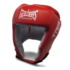 Geezers Leather TRG Boxing Headguard -Boxing Equipment Store geezers trg leather headguard red