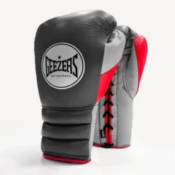 Geezers Halo Training/Sparring Boxing Gloves - Lace -Boxing Equipment Store halo live images lace dark grey red