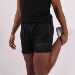 Kronk Single Stripe Detroit Applique Lined Shorts -Boxing Equipment Store k2778 black 1