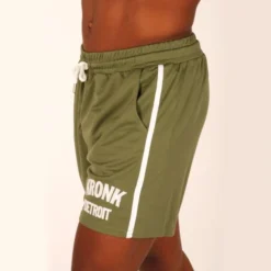 Kronk Single Stripe Detroit Applique Lined Shorts -Boxing Equipment Store k2778 green 1