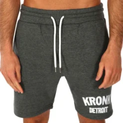Kronk Detroit Applique Jog Shorts -Boxing Equipment Store kronk applique detroit jog shorts charcoal 1