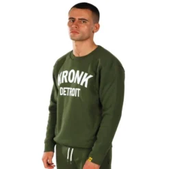 Kronk Detroit Applique Sweatshirt -Boxing Equipment Store kronk detroit applique sweatshirt khaki 1