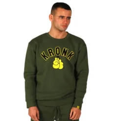 Kronk Gloves Applique Sweatshirt -Boxing Equipment Store kronk gloves applique sweatshirt khaki 1