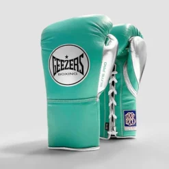 Geezers Elite Pro Fight Gloves - Special Edition -Boxing Equipment Store mint green silver