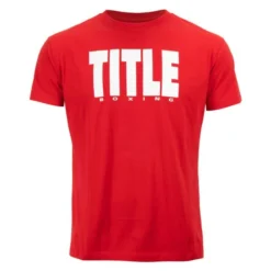TITLE Boxing Iconic Block Tee -Boxing Equipment Store red white 1
