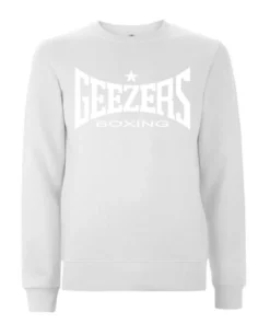 Geezers Sweatshirt Large Logo -Boxing Equipment Store white white sweatshirt